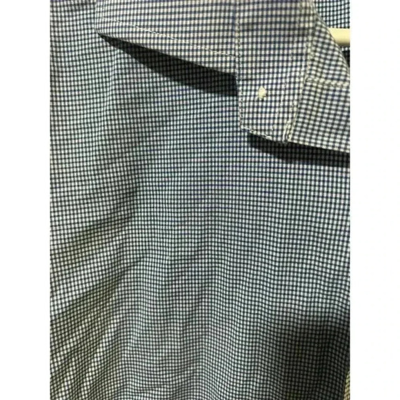 Lauren Ralph Lauren Size 16.5, 34/35 Blue Plaid Slim Fit Stretch Non Iron - Picture 6 of 6